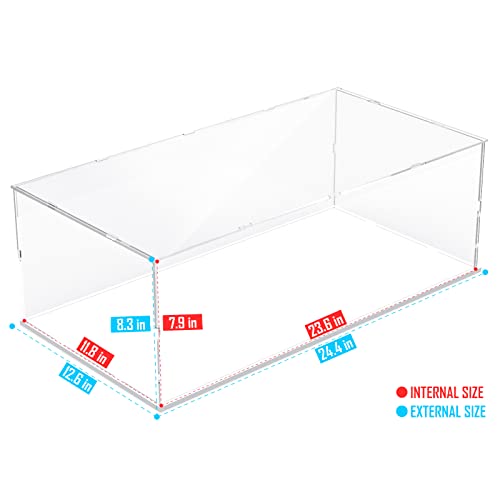 Image of Choowin Acrylic Display Case for Lego Car Display for Lego Porsche 911 McLaren P1 Ferrari SP3 Display Thickened Clear Acrylic Display Cases for Collectibles Assemble Dustproof Display Box(White Base)
