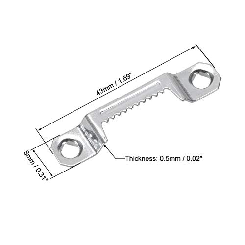 Image of uxcell Picture Hangers, 43mm Double Hole with Screws for Frame Hanging, 20 Pcs