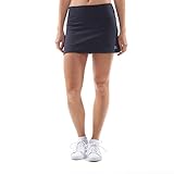 Sportkind Mädchen & Damen Tennis, Hockey, Golf Basic Skort, Rock mit Innenhose, atmungsaktiv, UV-Schutz, Navy blau, Gr. 128