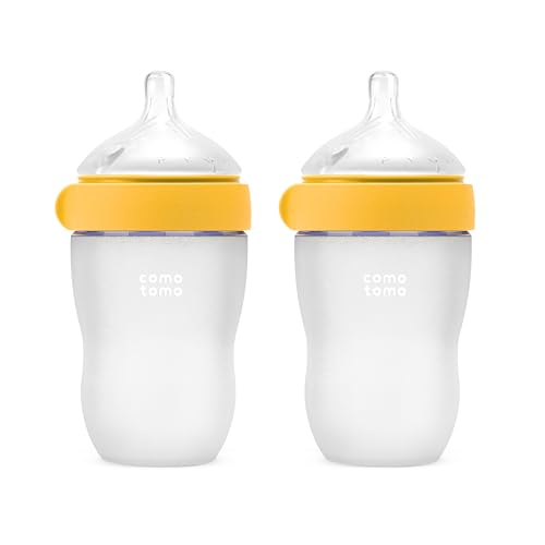 Comotomo Silicone Baby Bottle Gen 2 – 2026 Release (8oz) – Soft, Wide-Neck Bottle for Comfortable Feeding (6-12 Months) with Dual Anti Colic Vents...