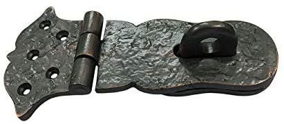 Image of Adonai Hardware inchParan inch Heavy Duty Cast Iron Safety Locking Hasp and Staple (6 inch x 2 Pack, Oil Rubbed Bronze) for Vintage Pirates Treasure Chest, Trunks, Wooden Jewelry Box, Cases, Furniture and Sheds