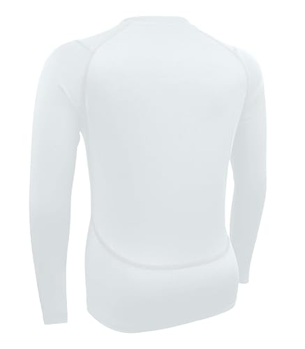 Teglraddix Boys Girls Compression Shirt Long Sleeve Athletic Sports Baselayer Youth Baseball Football Undershirt White S thumb #2