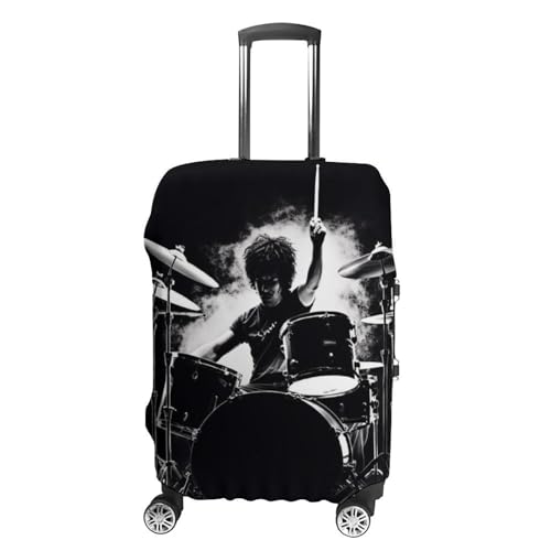 Drummer Luggage Cover Elastic Suitcase Protector Case Anti-Scratch Washable Baggage Covers Protector For Traveling, Aircraft Consignment S