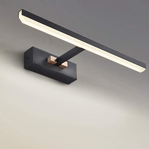 Lumières noires de miroir de salle de bains LED avec tête rotative pour meuble vasque