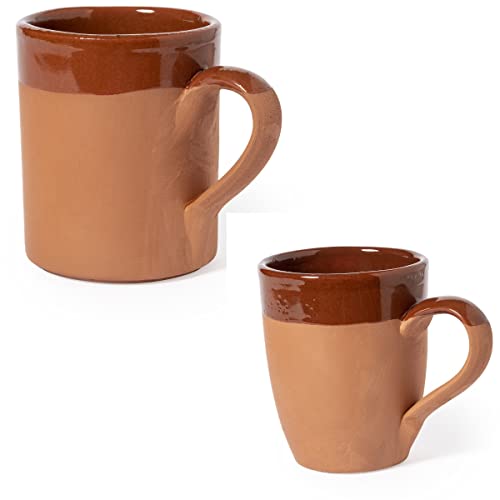 noTrash2003 Handgetöpferte Kaffeebecher aus Ton im rustikalen Look...