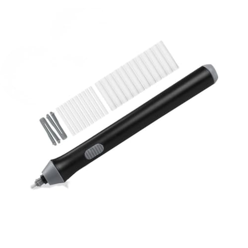 Kit Borracha Elétrica 25 Peças Portátil com Design Ergonômico – Ideal para Desenhos Técnicos, Esboços Artísticos, Escrita e Correções Precisas, Leve e de Fácil Uso Á Pilha Preto Premium
