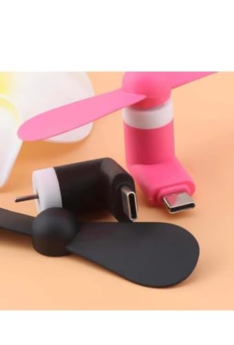 Image of EDNITA Mini Fan Type-C Two Blade Fan High Speed USB Fan, Mini Mobile Cooler, Mini fan Support with All Android & Type-C Smatphones (Multi-colour) (Pack Of 3)