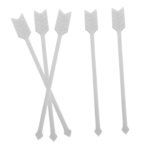 LALADEFIEE 5 Piezas Agitadores Café Acero Inoxidable Reutilizables Paletinas Multifunción para Bebidas Calientes y Frías con Diseño para Postres y Frutas Reutilizable