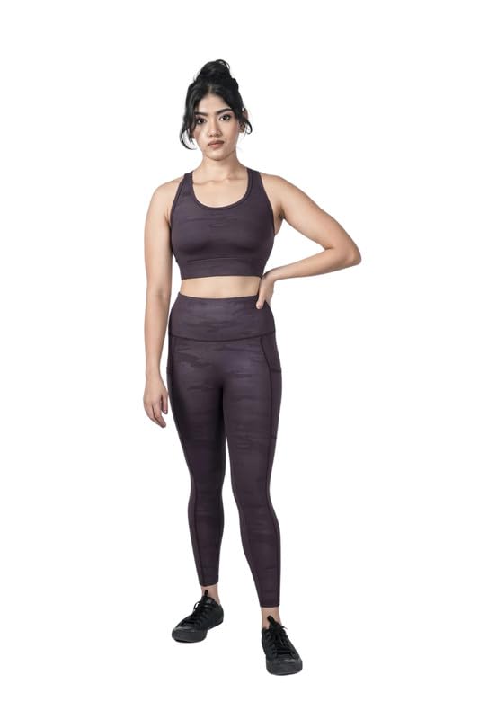 Image of Gym Wear Co-ord Set for Women Stretchable Top & Leggings for Women's & Girls Suitable for Yoga Jogging & Gym Western Coord Set