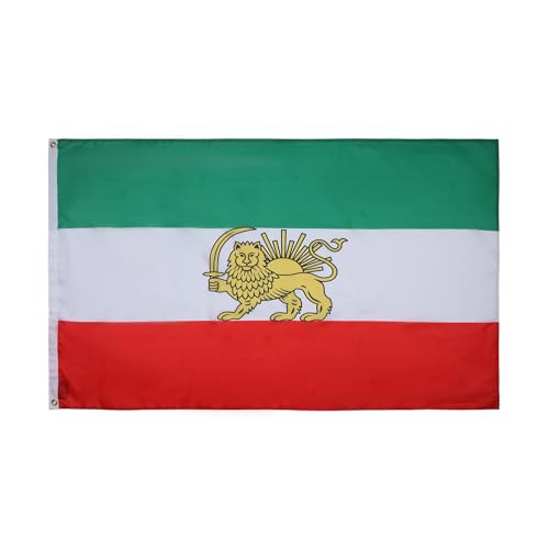 Image of AZ FLAG - Iran Old Persia Flag - 2x3 Ft - 100D Polyester Persian Banner with Two Metal Grommets - Fade Resistant - Vivid Colors - 2' x 3' Feet - 90x60 Cm