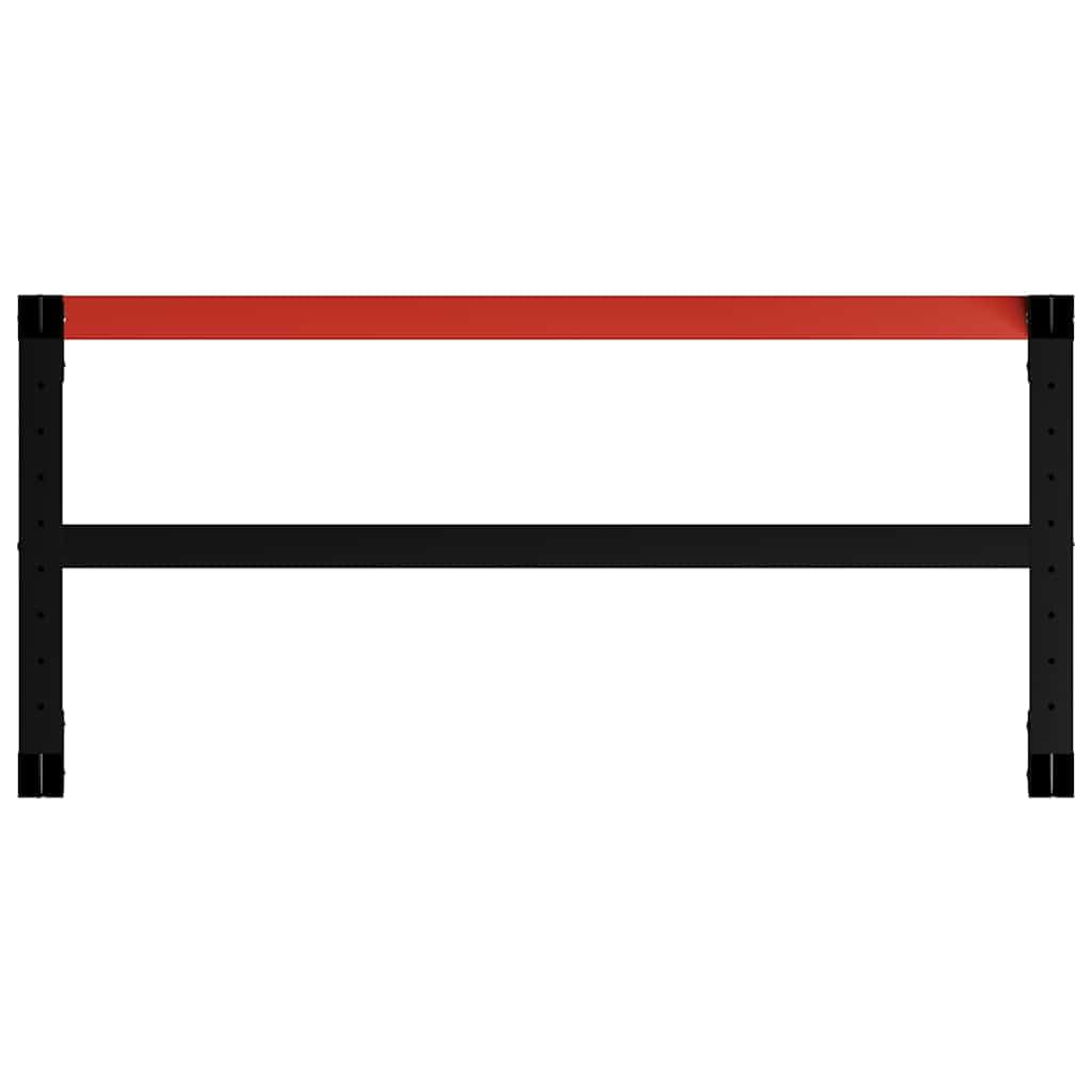 Estructura de metal para banco de trabajo, 120 x 57 x 79 cm, color negro y rojo, para taller, garaje y bricolaje