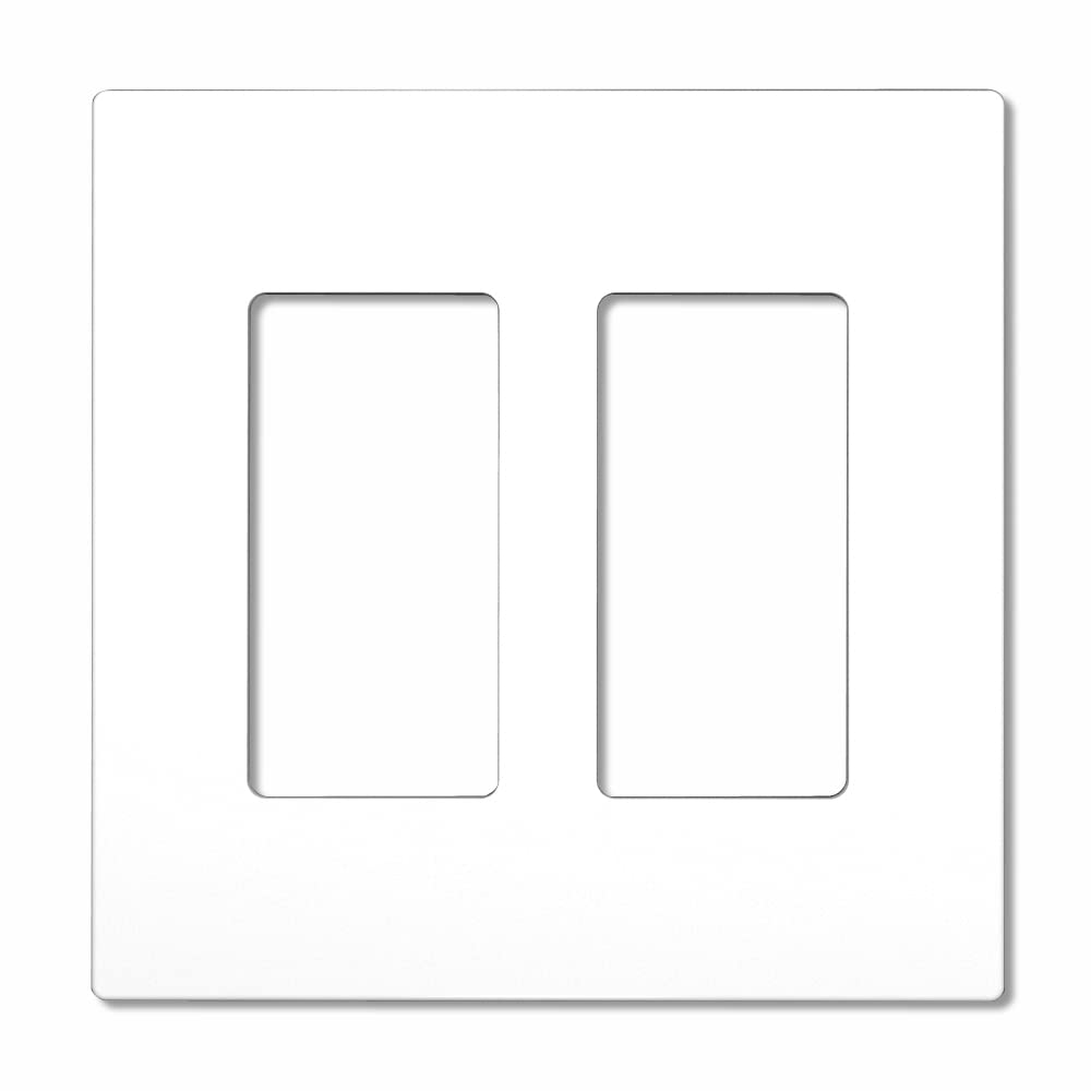 NEUNEU 2-Gang Screwless Decorator Wall Plates Child Safe Outlet Cover, 4.75" x 4.75", Unbreakable Polycarbonate Thermoplastic, Glossy White