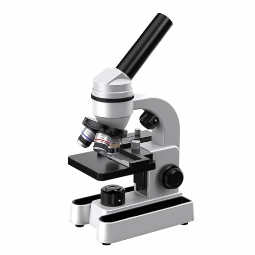 Microscope 40X-1600X Monocular Microscopes Powerful Biological Microscopes for School Laboratory Home Education ducational Microscope for Students with Phone Clip Biological Specimen & Fill Light