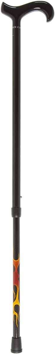 Genuine Carbon Fibre telescopic walking stick - Red flame