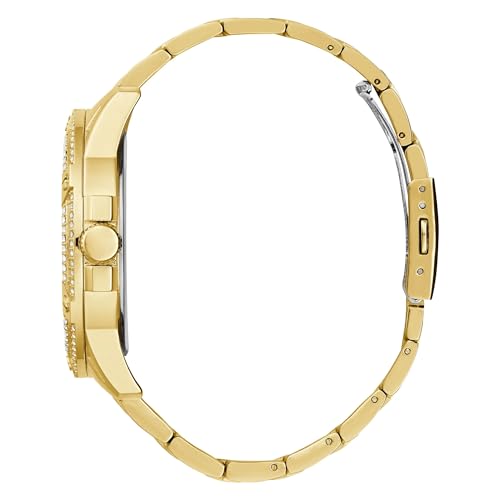 GUESS Stainless Steel Analog Beige Dial Men's Watch-Gw0497G2, Band_Rose Gold - Image 3