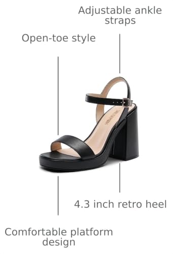 Image of DREAM PAIRS Heels for Women Block Chunky Platform Sandal