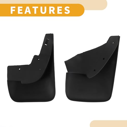 Image of Mud Flap Splash Guard - Car Front & Rear Side Mud Guards - for Ford FIESTA 2005-2008 Plastic Black with Mount Accessories - 1 Set