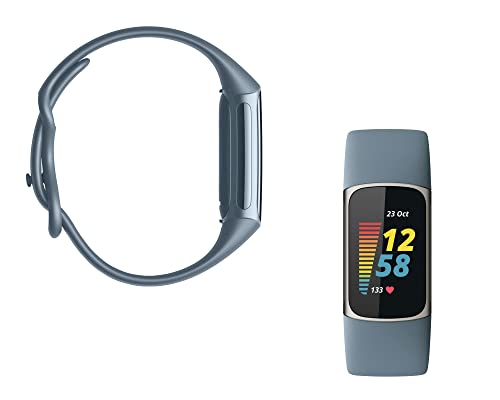 Fitbit Charge 5 Advanced Fitness Tracker with GPS, Heart Rate, Sleep & Health Tracker - Power Bundle with Adapter (Blue Stainless Steel) - image 8