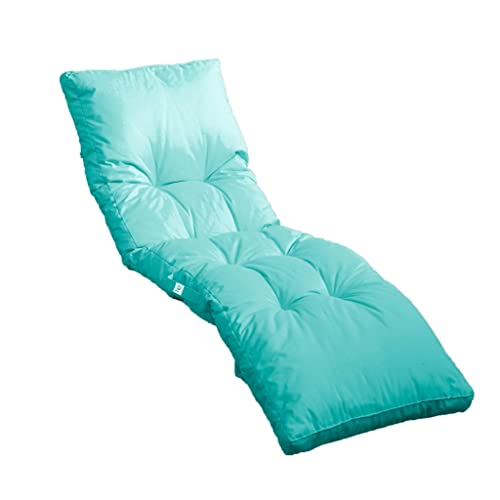 deco arts Coussin Bain de Soleil - Coussins Rectangulaires pour Chaise Longue - Coussin Capitonné avec Traitement Déperlant et Poignées de Transport - Certifié Oeko-TEX - 185x55 cm, Bleu Caraïbes