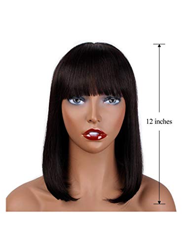 Image of SkyHair Premium Japanese Kanekalon Synthetic Technology Hair Wig for Women with Natural-Looking Bangs - Undetectable, Realistic, Full Head Wig for Daily Use, Chemo, Volume & Length (Matte Brown, 12 Inches)
