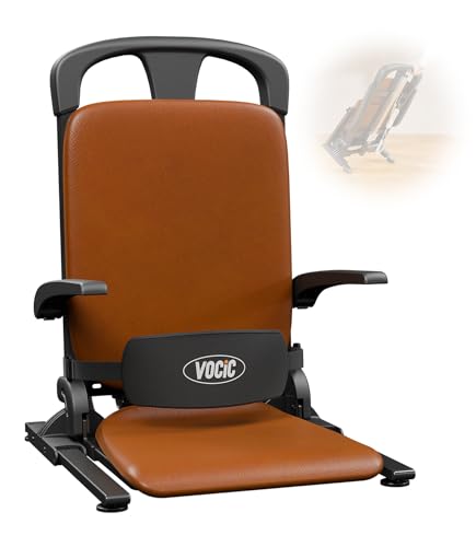 VOCIC Upgrade Electric Floor Lift for Elderly Falls, Heavy Duty Lift Chair with T-stabilized Base, Help You Get Up from Floor, Support Up to 440 LBS, AX15 (Orange)