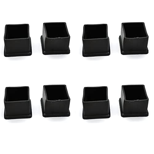 Autuwintor Rubber Leg Tips 1 Inch,Chair Square Leg Caps,Rubber Tip Chair Leg Covers,0.98x0.98/25x25mm(Lxw),8 Pcs