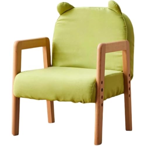 Eyawe 子供ソファ折りたたみ椅子家庭用赤ちゃん読書読書椅子 背もソファ木製 椅子木製低チェアベビーチェアキッズスタディチェア5レベル背もたれは子供の身長の成長に応じて調整することができる素敵な小さな椅子 (グリーン)