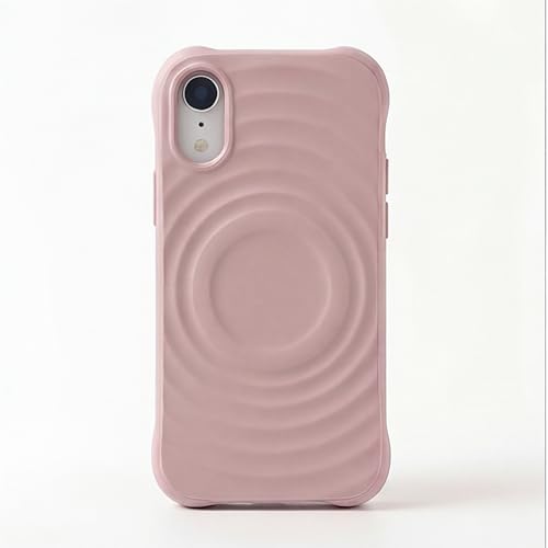 Image of amazon basics Shockproof Case for iPhone XR | Ripple Pattern | Camera Protection | Protective Cover with Enhanced Grip & Wireless Charging Support - Baby Pink