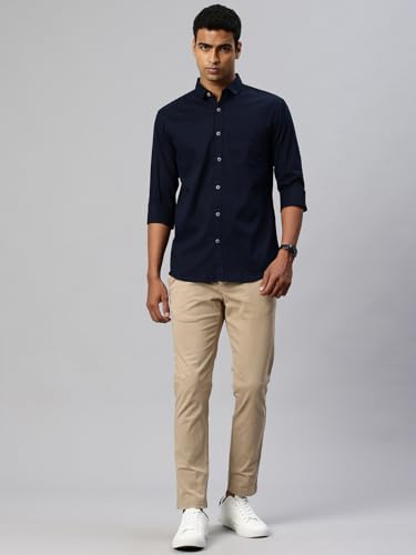 Image of Majestic Man Comfort Slim Fit Solid Pure Cotton Self Design Casual Shirt
