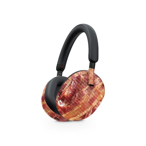 Image of MightySkins Carbon Fiber Skin Compatible with Sony WH-1000XM5 Headphones - Crispy Bacon | Protective, Durable Textured Carbon Fiber Finish | Easy to Apply