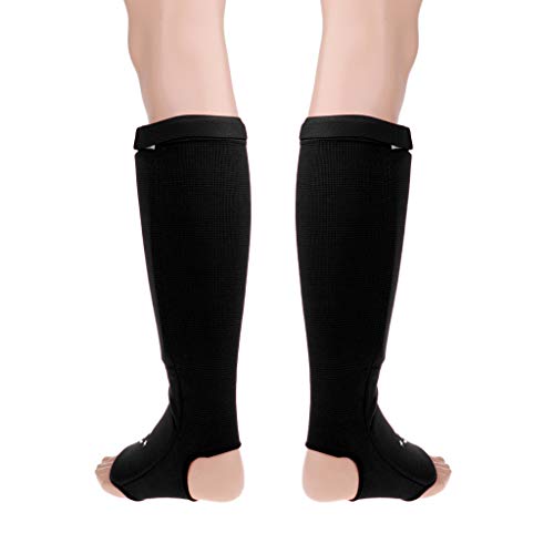 Almencla 2 Peças Shin Peito Do Pé Guardas Artes Marciais Shin Guardas para Treino, Kickboxing - Blac
