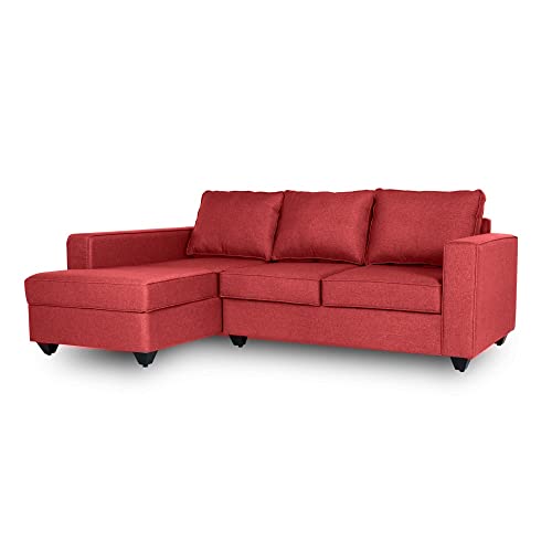 Image of Wakefit Sofa Set | 3 Year Warranty | Sofa 2 Seater, 2 Seater Sofa for Living Room, Wooden Sofa Set, Couch Sofa for Living Room, Sofa for Living Room - Napper(Omega : Red)