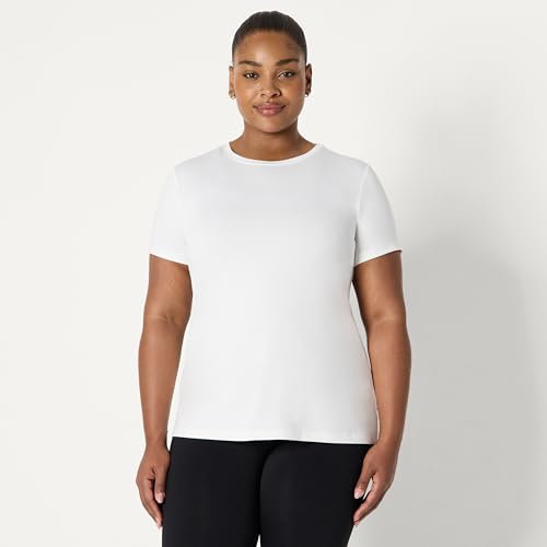Image of Amazon Essentials Women's Active Quick Dry Tech Stretch Short-Sleeve Crewneck T-Shirt, Multipacks