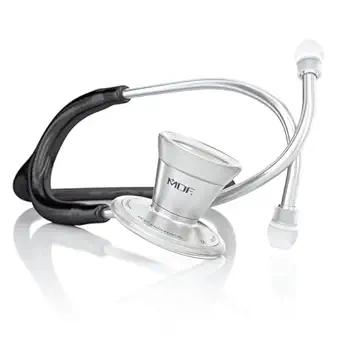 MDF Instruments MDF797-11 Classic Cardiology Dual Head Stethoscope with Stainless Steel Chestpiece and Headset (Black)