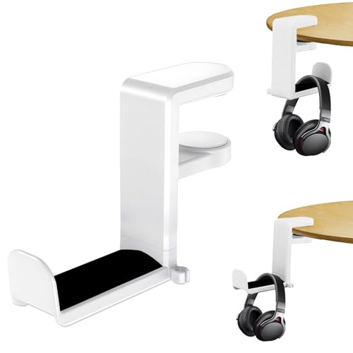 BASVII Soporte Auriculares Mesa - Soporte Cascos Gaming Hecho Abs Y Metal, Estable Y No Se Rompe Fácilmente, Giratorio 360° Y Ahorra Espacio - para Escritorios De Computadora, Gabinetes, Etc