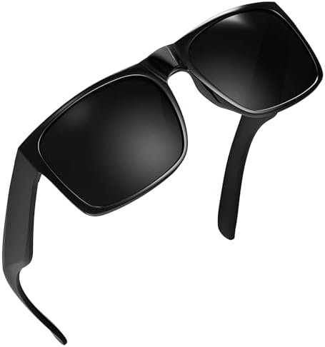 WISTON XL-Sonnenbrille für Herren, breiter Kopf, Dunkelschwarz, extra