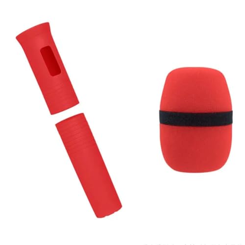 UieoKakeh Protectora Elástica para Micrófono Inalámbrico, Cubierta con Manejar de Color, Protector Anticaída para Accesorios de Escenario Ktv A