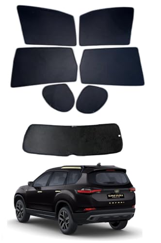 Image of Premium Car Sunshade Fix Type Non-Magnetic Curtain with Rear Dicky Curtain Set of 7pc for Safari 2021-2023