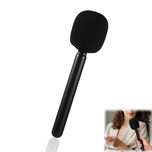 Handheld Mic Mount, Wireless Interview Microphone Adapter Mic Handle for DJI RODE Microphone Handle Handheld Mic Mount with Draft Shield Compatible for All Lavalier