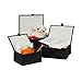 Relaxdays Set da 3 Cesti Portaoggetti, Coperchio & Chiusura a Strappo, Cestino Contenitore in bambù, Nera, Poliestere, 15 x 33 x 25,5 cm