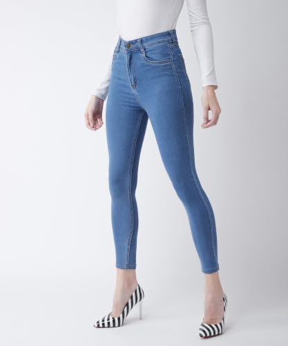 Image of Miss Chase Women's Skinny High Rise Regular /Cropped Length Stretchable Denim Jeans