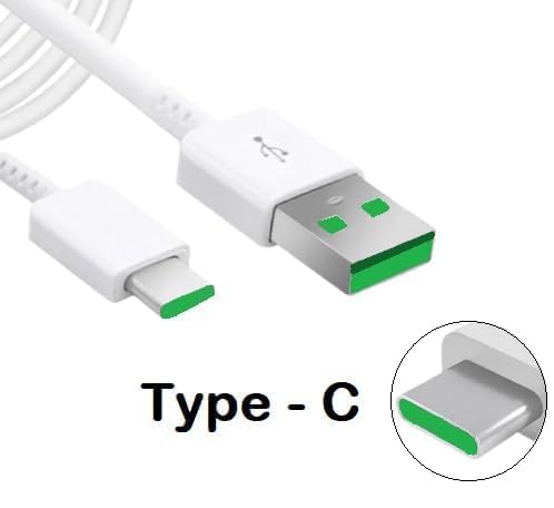 Image of Original SuperVOOC USB A to Type C Charging & Data Cable Compatible with Oppo F19 Pro+, F21 Pro, Reno 6, 7, 8,A74, A96, 7,7T,7 Pro,7T Pro,8,8T,9,9R,9RT,10R (3+3 Month Warranty) (OPO-CBL)
