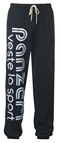 panzeri - UNI (H) - Pantalon 100% Coton - Noir - Argent - 0 (Noir - Silver, II - XS)