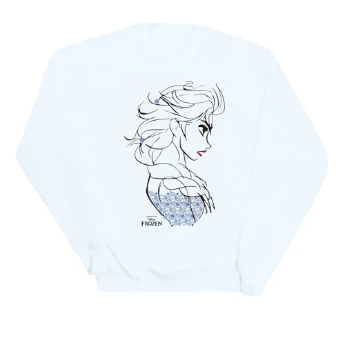 Disney Women's Frozen Elsa Sketch Sweatshirt Large White