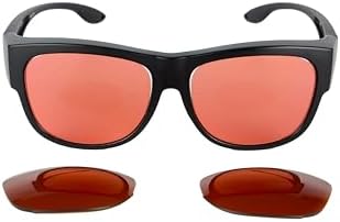 FL-41 Rose Tinted Anti-UV Large Fitover Glasses for Migraine & Light Sensitivity - Fits over Prescription Reading Glasses