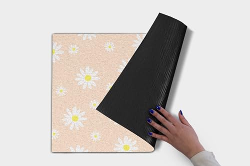 Tapis antidérapant et résistant de format 60x40cm motif fleurs - 4