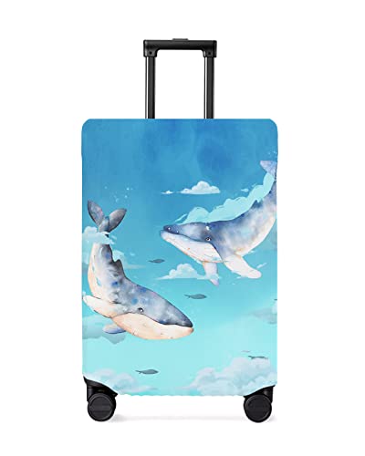Travel Luggage Cover X-Large Suitcase Cover Fit for 29-32 Inch Luggage Luggage Protector Suitcase Cover Scratchproof Blue Whale Swimming in Sky Luggage Cover Protector for Suitcase