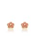 Little Miss Twin Stars "Frosted Flowers" 14k Gold-Plated Pink Enamel Flower Stud Earring