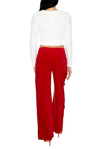 Forever 21 Women's Bow Velvet Cutout Pants4
