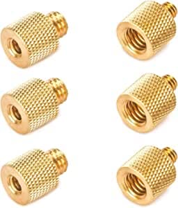 Tarion - Kit Adaptador de Tornillo de latón para Reductor de Rosca 1/4 Hembra a 3/8 Macho con 3/8 Hembra a 1/4 Macho, convertidor de latón para trípode de cámara Cover